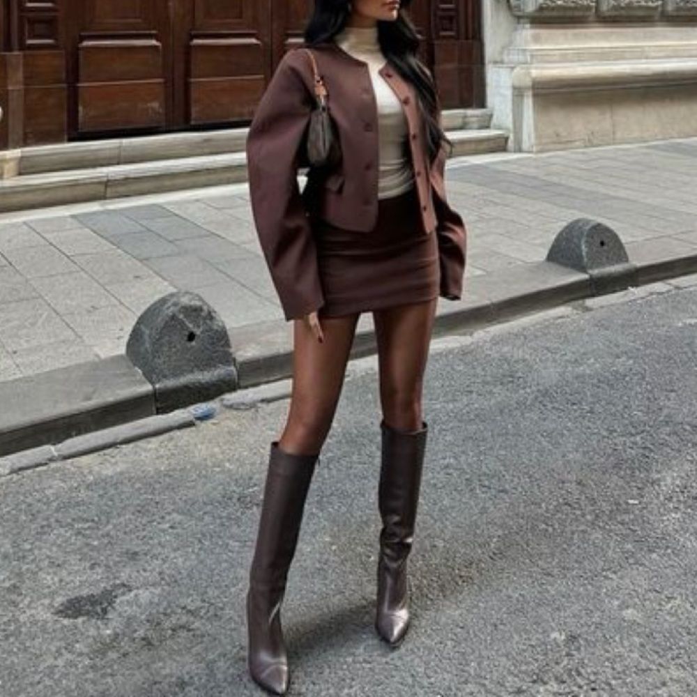 Chocolate Brown Leather Boots